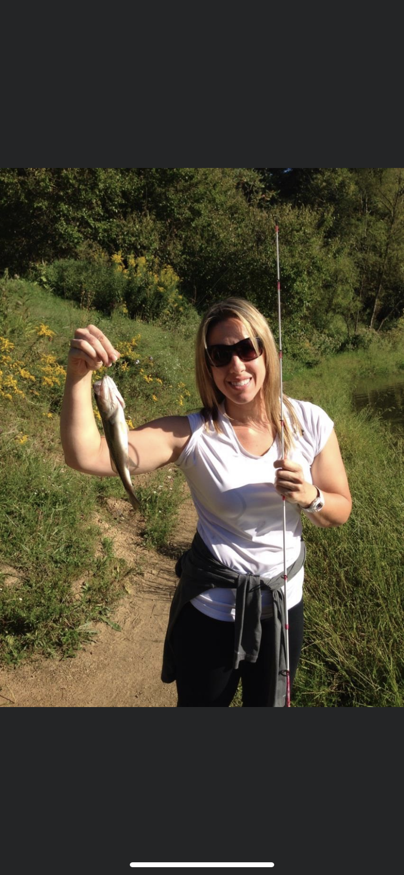 Catching fish in a lake